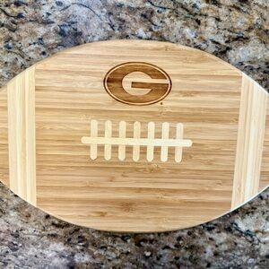 UGA University of Georgia Bulldogs Football-Shaped Bamboo Cutting Board -Serving